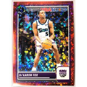 2023-24 NBA Hoops Premium Stock De'AARON FOX #199 Red Disco Prizm 10/149